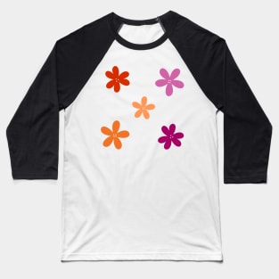 Minimalist Abstract Flowers - Lesbian Pride Baseball T-Shirt